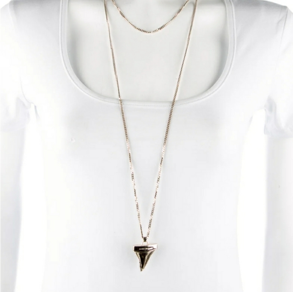 GIVENCHY Shark Tooth Shaped Double Strand Necklace